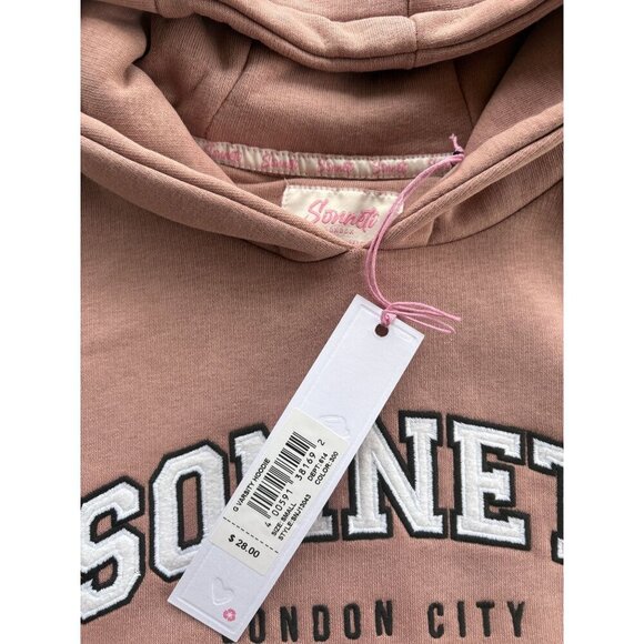 Sonneti Girls Hoodie London City Print Dusty Pink Size Small (8-10) Cotton Blend - Picture 4 of 6